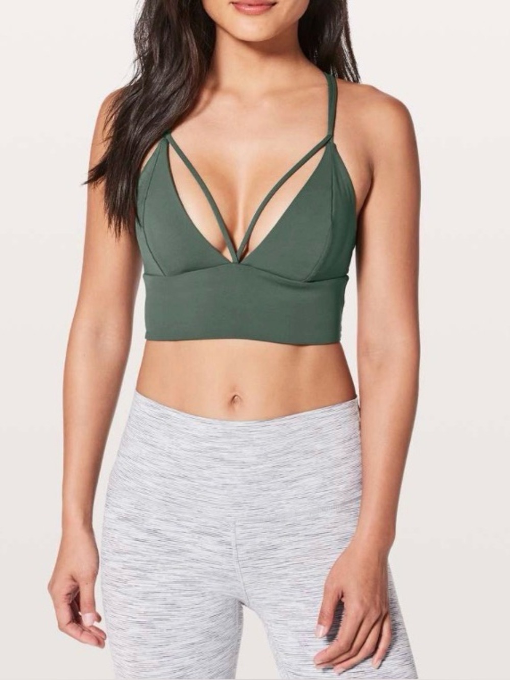 Lululemon Pushing Limits Bra in Dark Forest